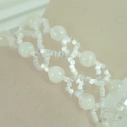 Bracelet S Rose Gold filled 14K - Duo Moonstone-Satin white - Bracelet S Rose Gold filled 14K - Rose Gold filled 14K